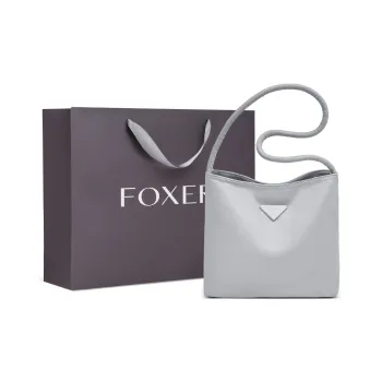 FOXER Fabric Crossbody Bag, Travel Shoulder Bag Regular Women's Gray Blue