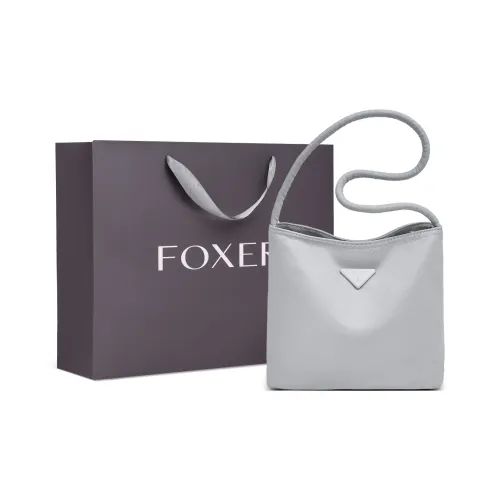 FOXER Fabric Crossbody Bag, Travel Shoulder Bag Regular Women's Gray Blue