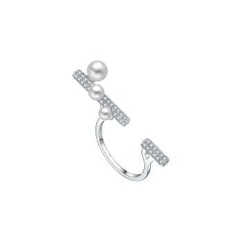 BABYBEI 925 Sterling Silver Pearl Open Ended Elegance Creative Niche Designer Rings Women's