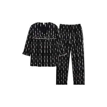 Sha Qian Pajama Set Fall Women's Black