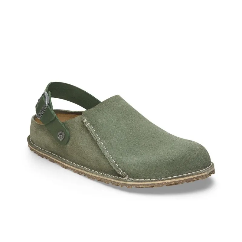 Birkenstock Lutry Premium Suede Wrap-toe Slippers Unisex Green Regular-1