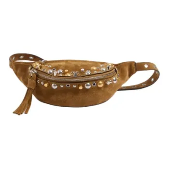 Valentino Suede Leather Fanny Pack Men's Warm Brown