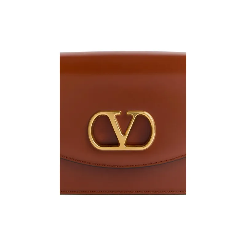 Valentino Calfskin Shoulder Bag Crossbody Bag Women's Brown-5