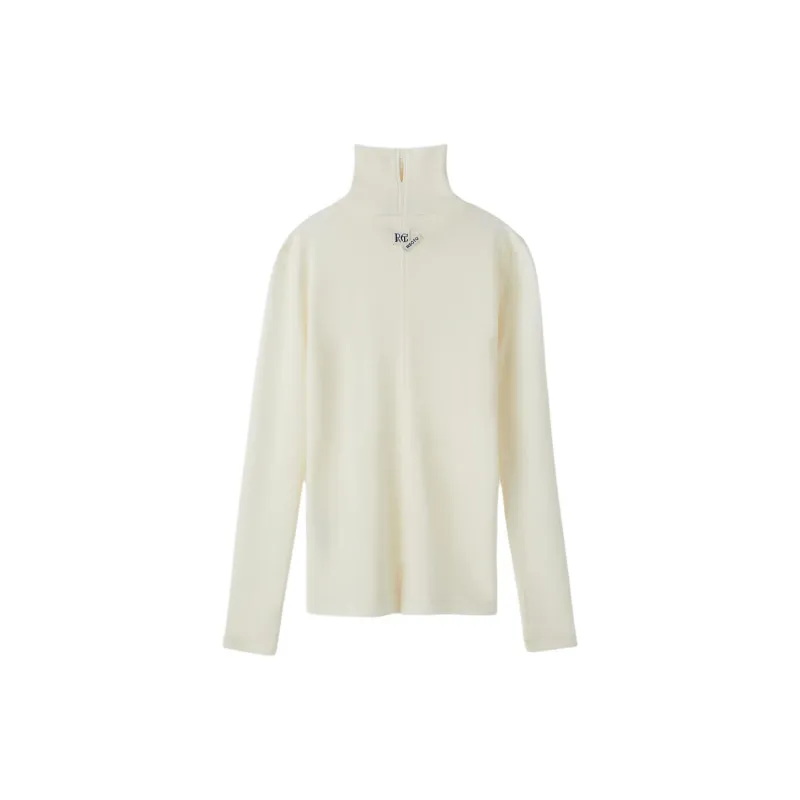 RECTO FW24 OVERLAY RC JACQUARD LOGO TURTLE NECK TOP Sweater Women's CREAM/Cream-1