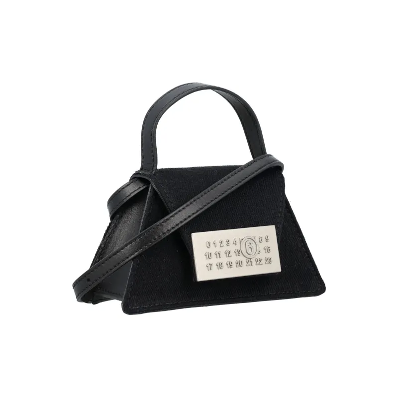 MM6 Maison Margiela Leather Shoulder Bag, Crossbody Bag, Handbag Mini Women's Black-2