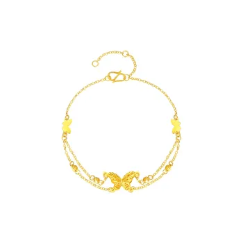 YASIFU New Arrival Niche Versatile Butterfly Solid Gold 999 Fixed Price Gold Bracelet Women's