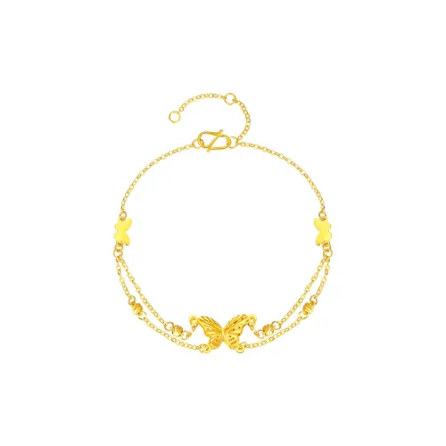 YASIFU New Arrival Niche Versatile Butterfly Solid Gold 999 Fixed Price Gold Bracelet Women's