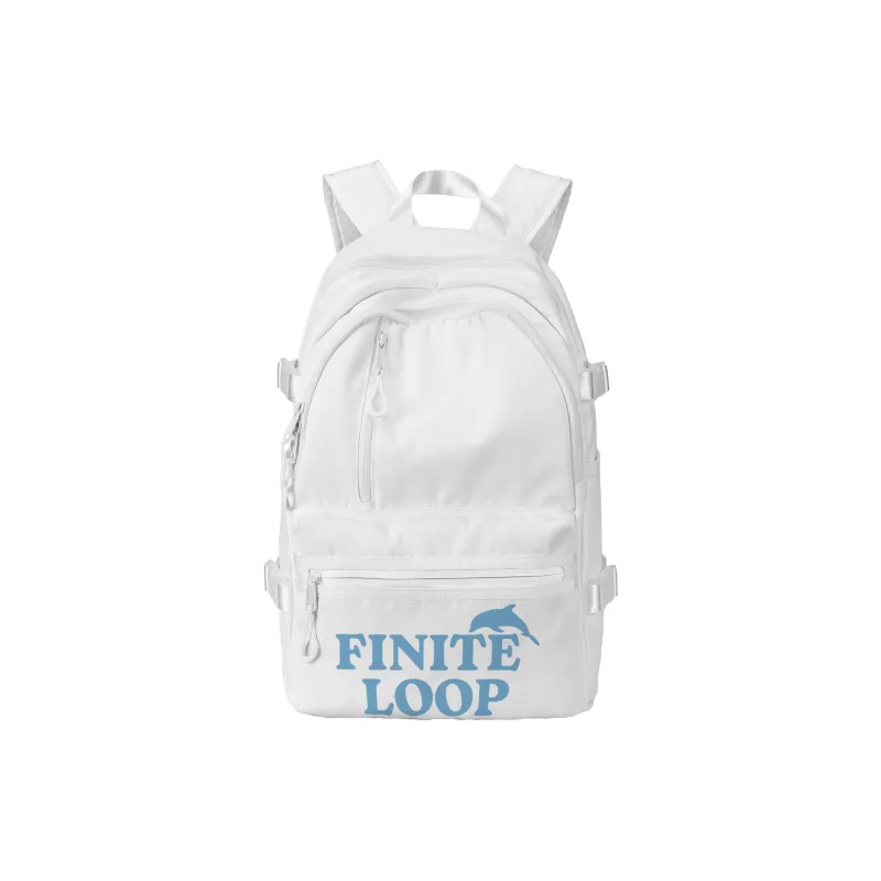 FINITE LOOP Recycled Material Student Backpack Unisex White-0
