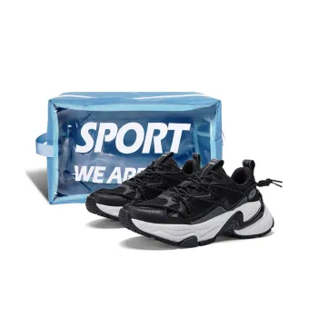 Kappa Anti-Slip Wear-Resistant Low-Top Chunky Sneakers Unisex Black