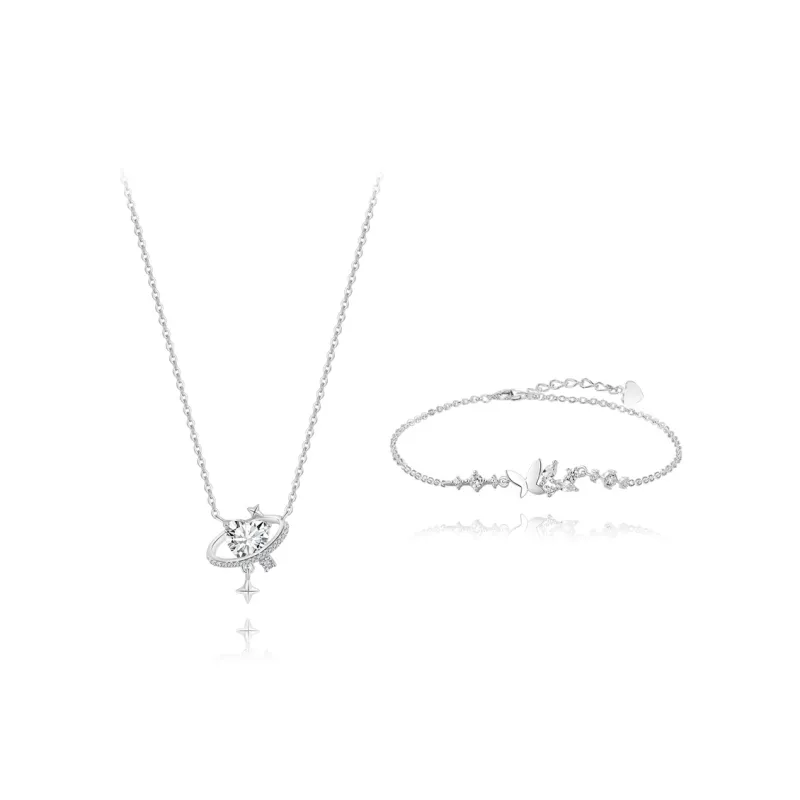 BLANK IN BLANK Zircon Necklaces Women's Bestie Couple Birthday Gift Girl Box-5