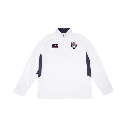 BKCXZICE Half Zip Stand Collar Workout Clothing Unisex White