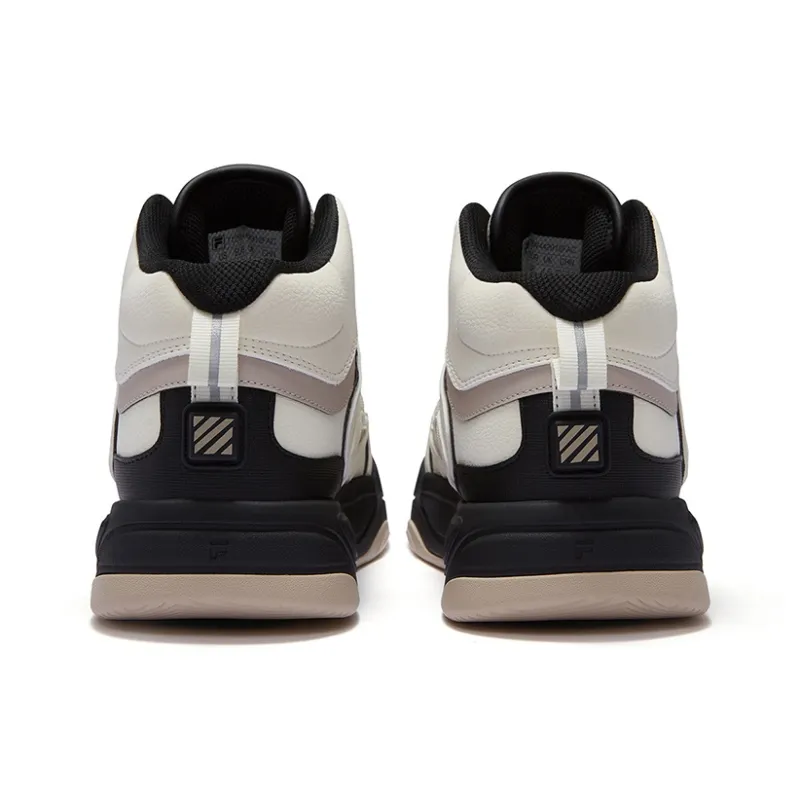 FILA FUSION BANK II Slip Resistant High Top Skateboard Shoes Women's White Brown-2