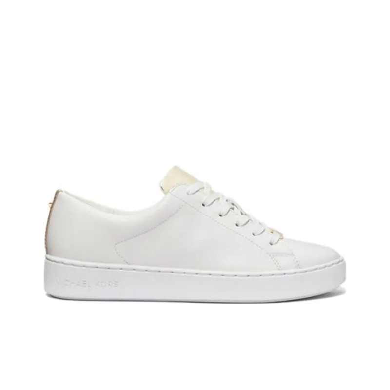 MICHAEL KORS MK Keaton Low-Top Skateboard Shoes Women's White Gold-1