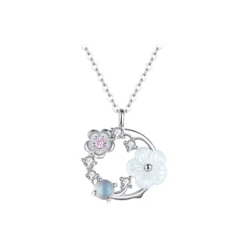 Ascending S925 Silver Necklaces Women's Good Luck Box
