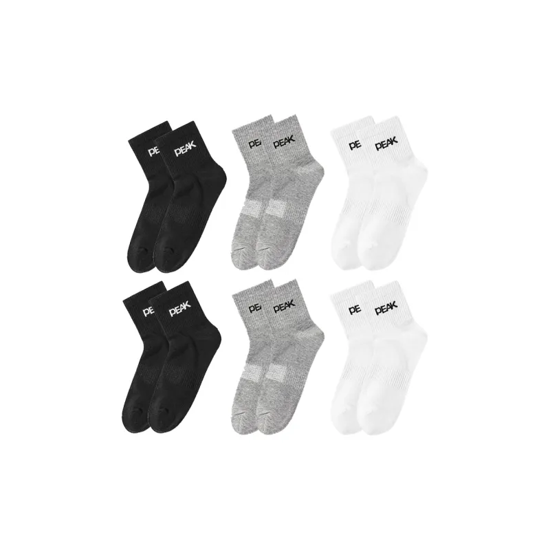 PEAK Mid Calf Socks Men's 6 Pack-3