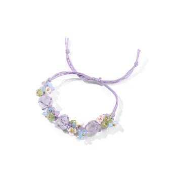 AWD White Crystal Rope Bracelets Women's