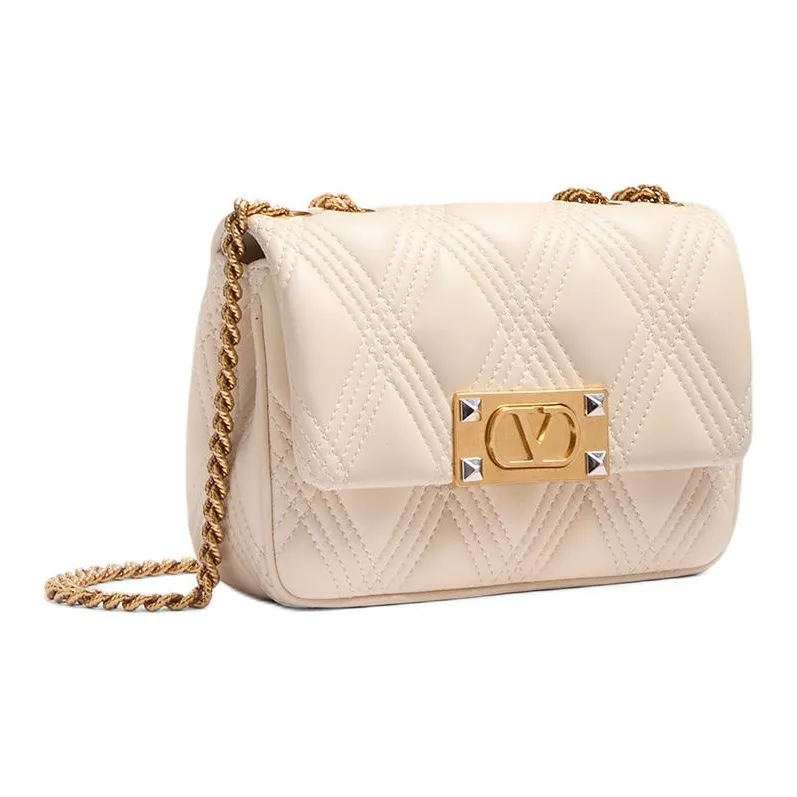 Valentino Sheepskin Shoulder Bag Crossbody Bag Small Size Women's Cream White-1