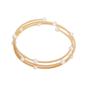 HENGSHENG Freshwater Pearl Bangles Women's