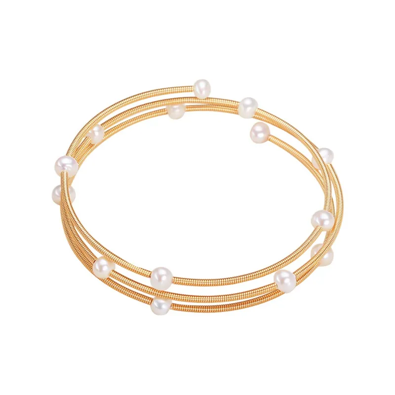 HENGSHENG Freshwater Pearl Bangles Women's-0