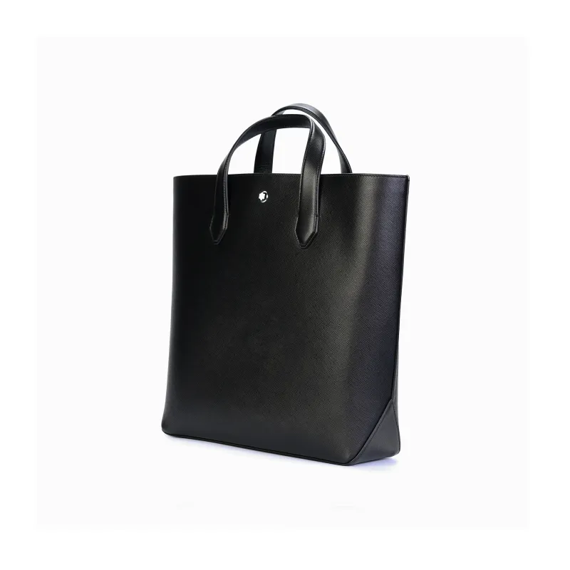 MONTBLANC Grain Calfskin Tote Bag, Shopping Bag, Shoulder Bag, Handbag Men's Black-3