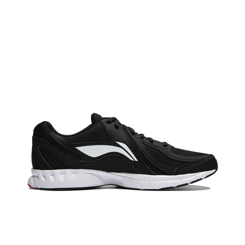 LiNing Running Collection Slip Resistant Low Top Casual Running Shoes Men's Black White-1
