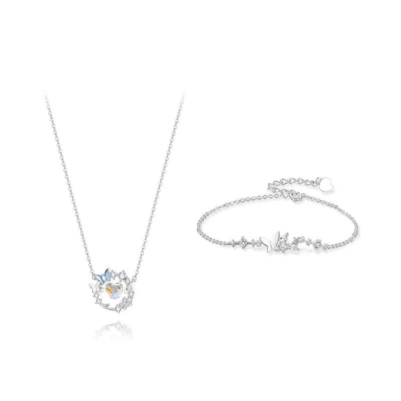 KUMET Zircon Necklaces Women's Couple Birthday Anniversary Gift-3