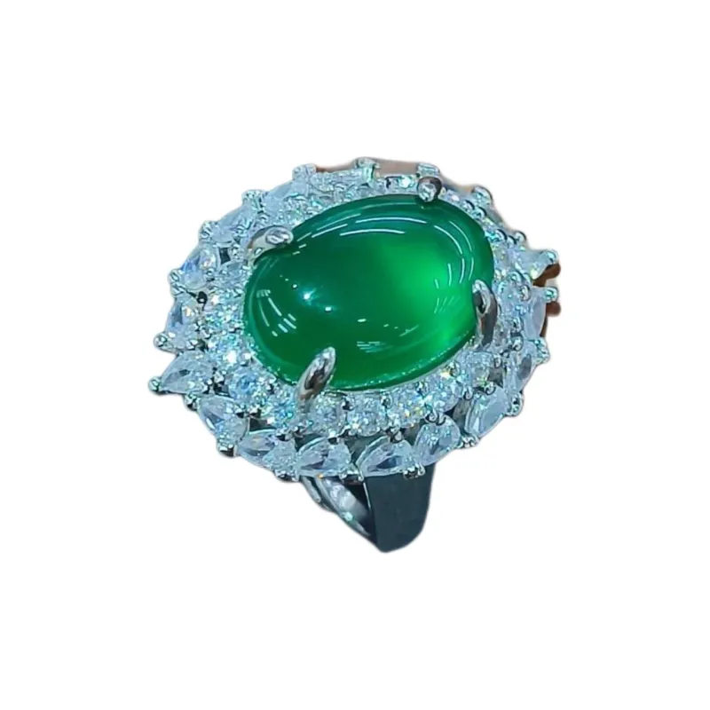 Grace Chalcedony Jade Rings Women's-8