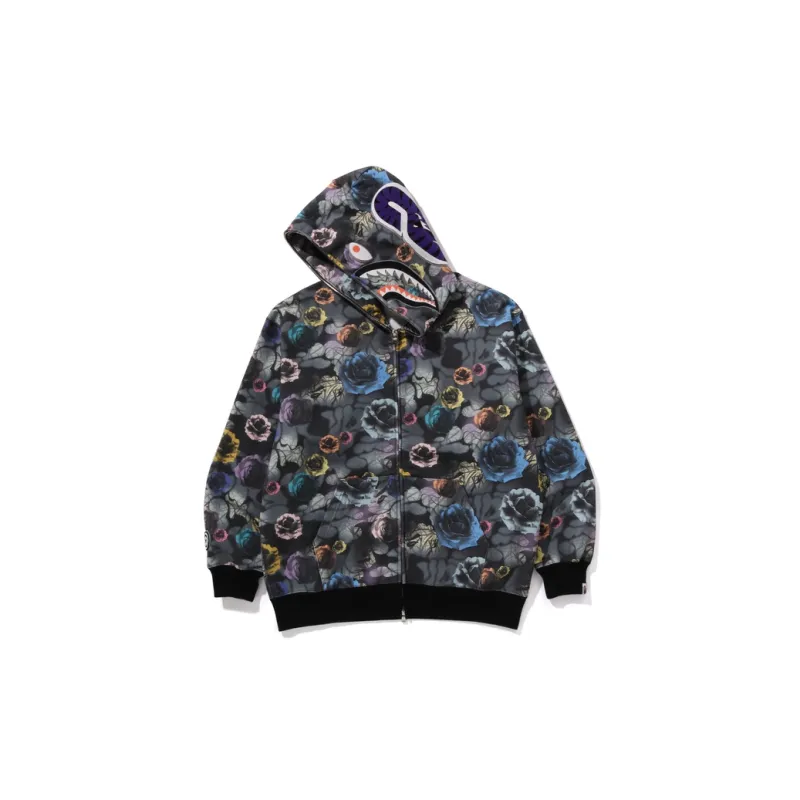 Bape Floral Camo Shark Relaxed Fit Full Zip Hoodie-1
