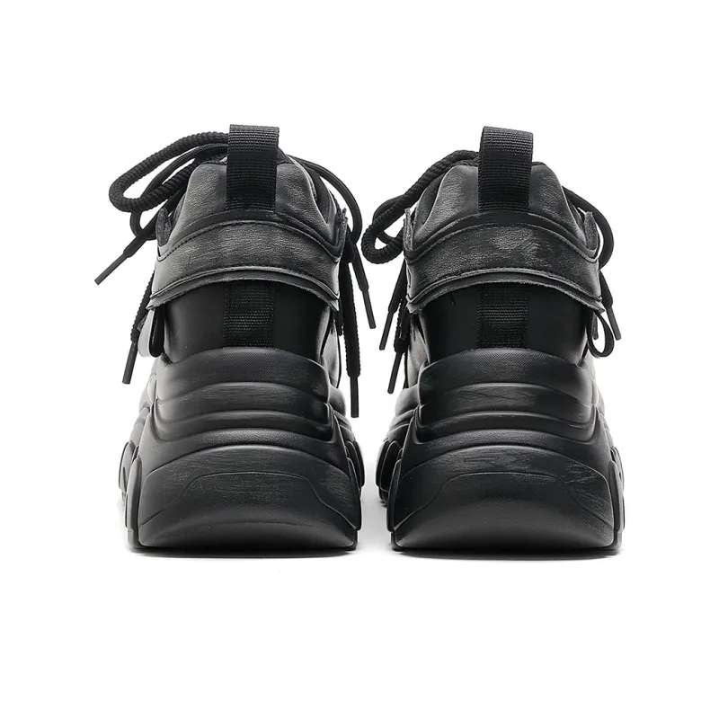 CARDANRO Low-Top Platform Height Increasing 10cm Vintage Chunky Sneakers Women's-22