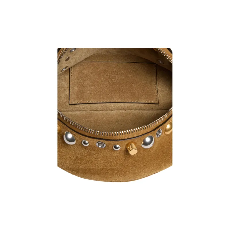 Valentino Suede Leather Fanny Pack Men's Warm Brown-4