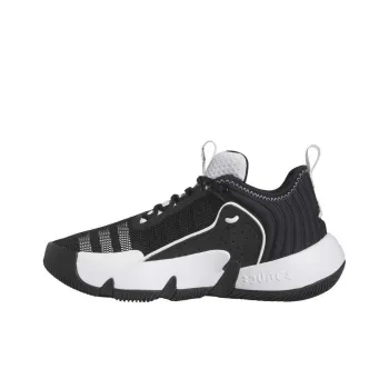 Adidas Trae Unlimited Anti Slip Wear Resistant Low Top Children's Basketball Shoes Black White Teenagers