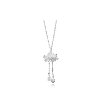 CANHUI Alloy Good Luck Lotus Necklace Women's