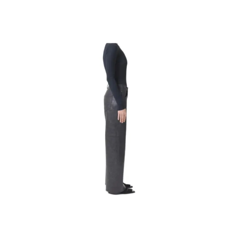 AGOLDE Leather Curved Leg Pants-2