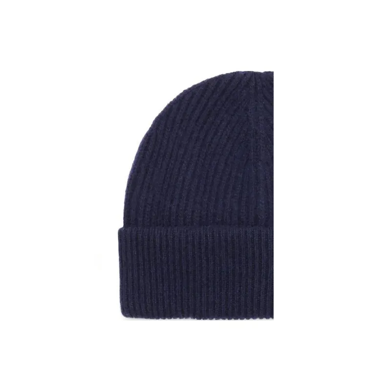 GANNI Logo Patch Rib Knitted Beanie-2