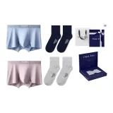 7A Antibacterial 120S Modal[Light Blue+Leather Pink][100% cotton Socks 2 Pack]Box