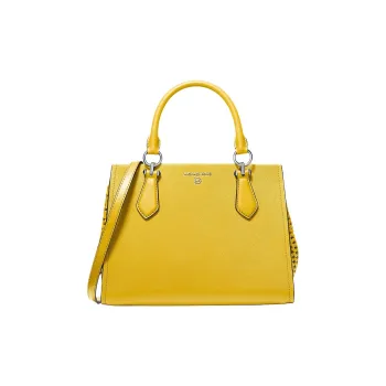 MICHAEL KORS MARILYN Leather Tote Bag, Shopping Bag, Shoulder Bag, Crossbody Bag, Handbag Medium Size Women's Yellow
