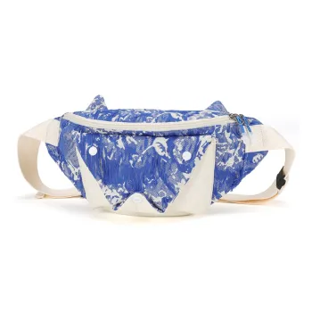 L&M Oxford Sling Bag, Fanny Pack Women's Blue White