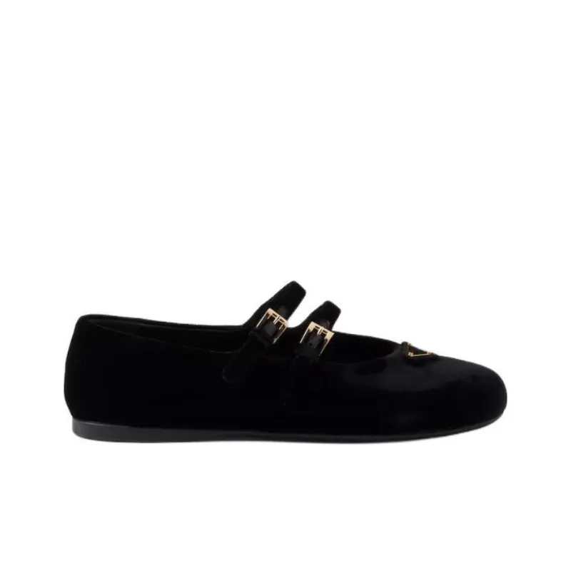 PRADA Flat Casual Single Shoes Women's Black-1
