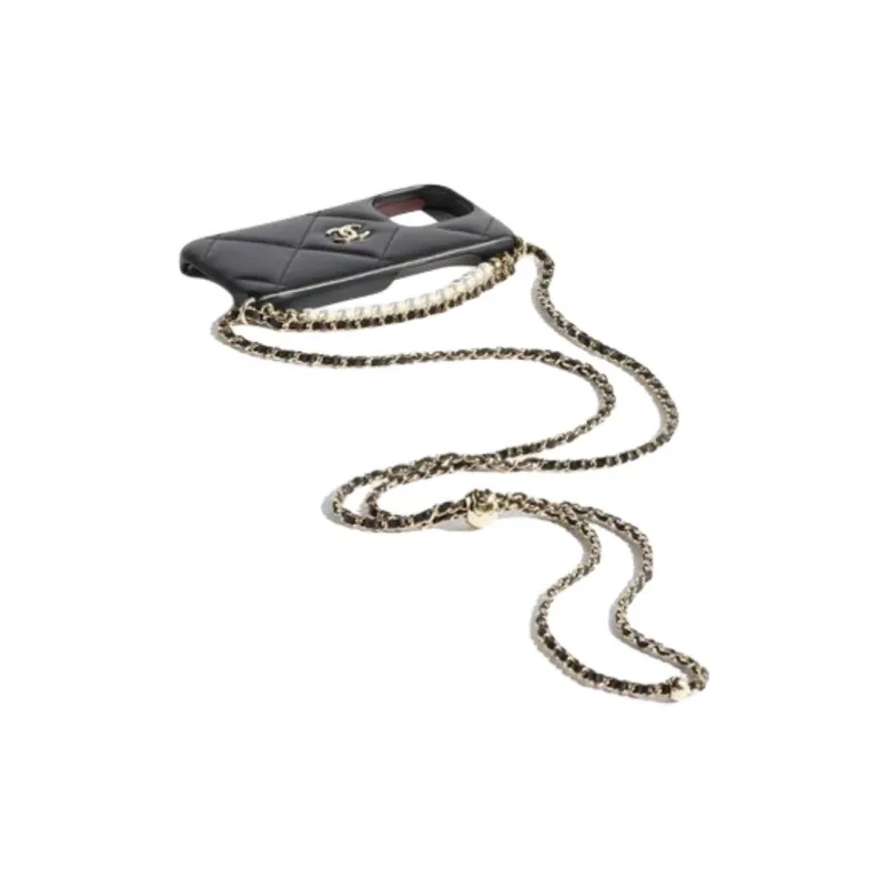 CHANEL Sheepskin Bag Accessory Women's Black-1