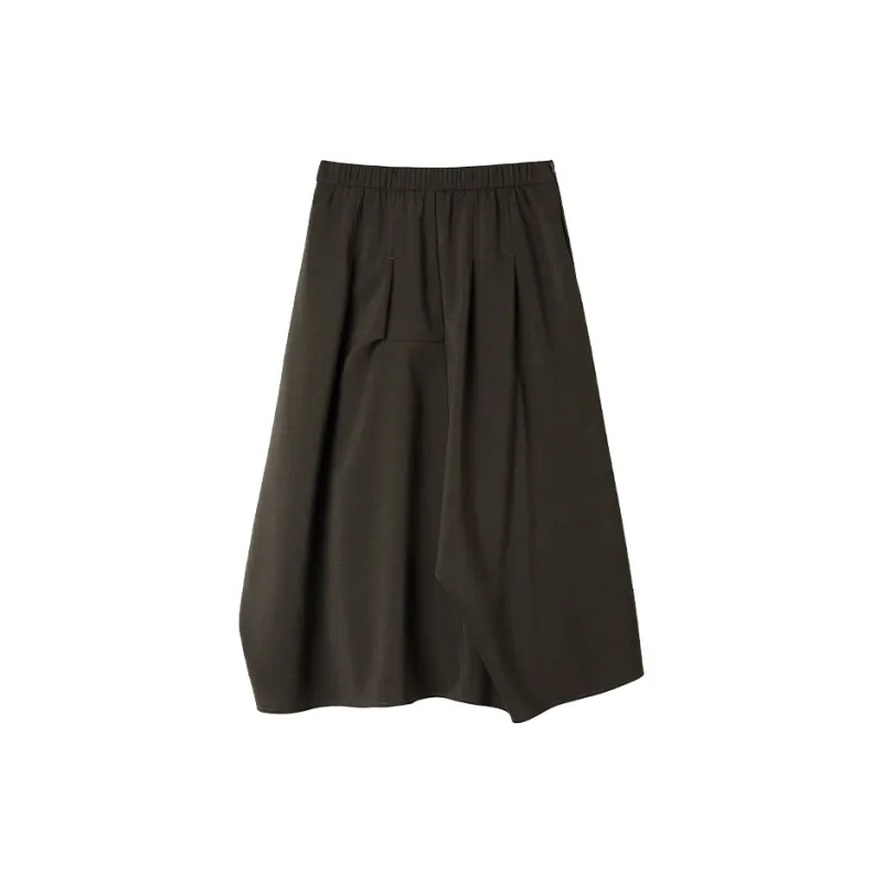 THE SEA LIFE Casual Long Skirt Women's Plain Qi-1