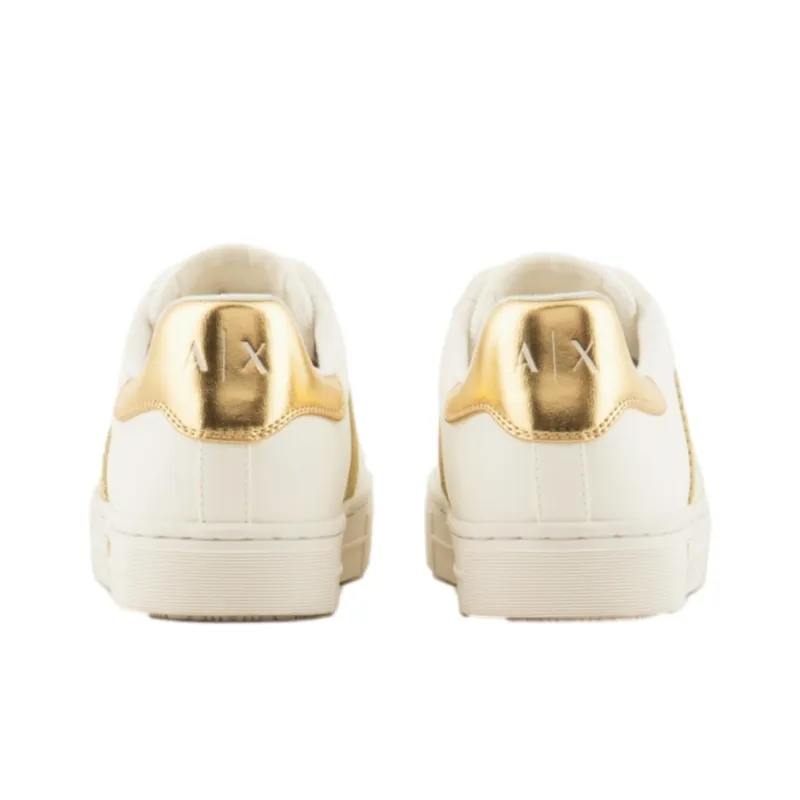 ARMANI EXCHANGEAE Low Top Skateboard Shoes Women's White Gold-3