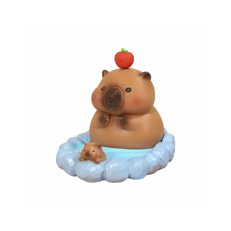 JOYAL Phone Stands Bubble Bath Kapibara Resin Ornament Cute Cartoon Lazy Person Desktop Streaming Tool Flat Swipe Drama-7