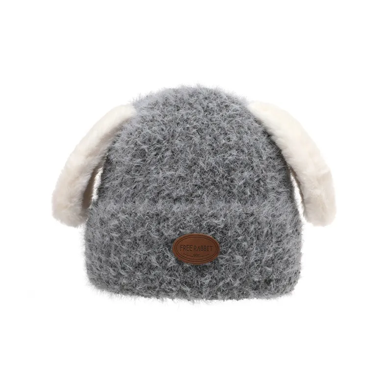 FREE RABBITⅡ Thickened And Fleece Lined Warm Pullover Knitted Hat Casual Cartoon Beanie Unisex-2
