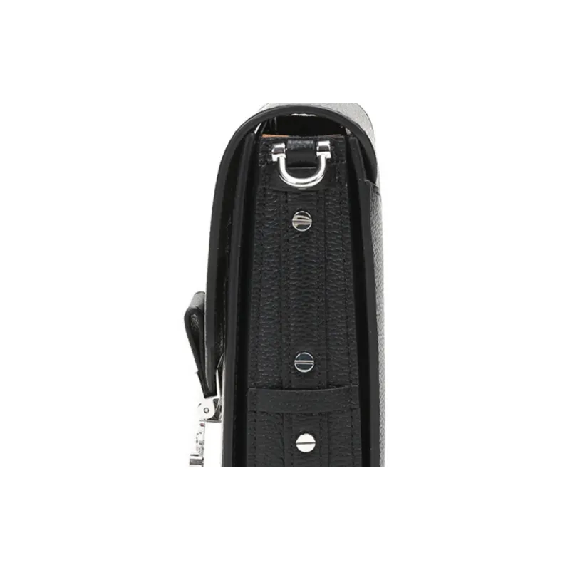 MCM Leather One Shoulder Crossbody Cell Phone Pouch Small Size Women's Black Gray-3