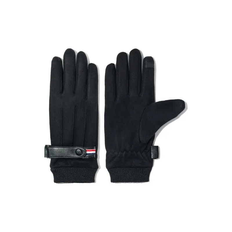 Shanghai Story Polyester Knit Gloves Men's Black-1