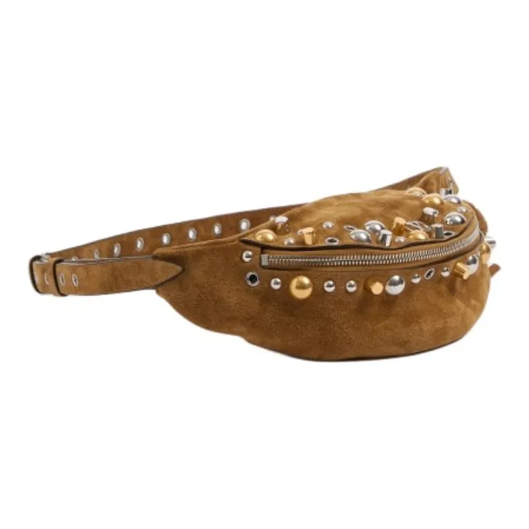 Valentino Suede Leather Fanny Pack Men's Warm Brown-1
