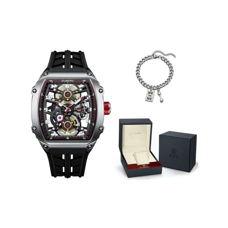STARKING Eagle Soaring Collection Automatic Mechanical Movement Silicone Strap Watch Men's Watches Black Dial-11