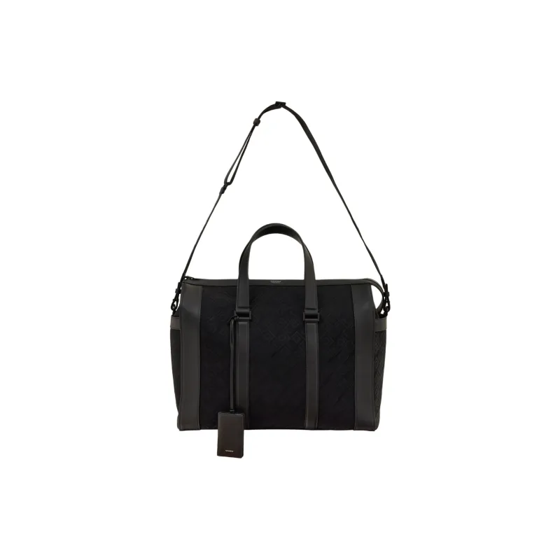 FERRAGAMO Cow Leather Portable Travel Bag Extra Large Men's Black-1