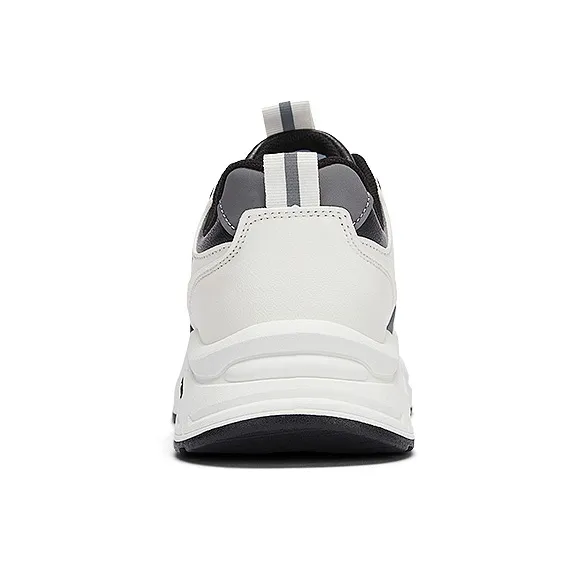 Warrior Anti Slip And Wear Resistant Height Increasing Low Top Chunky Sneakers Men's Beige Black-4