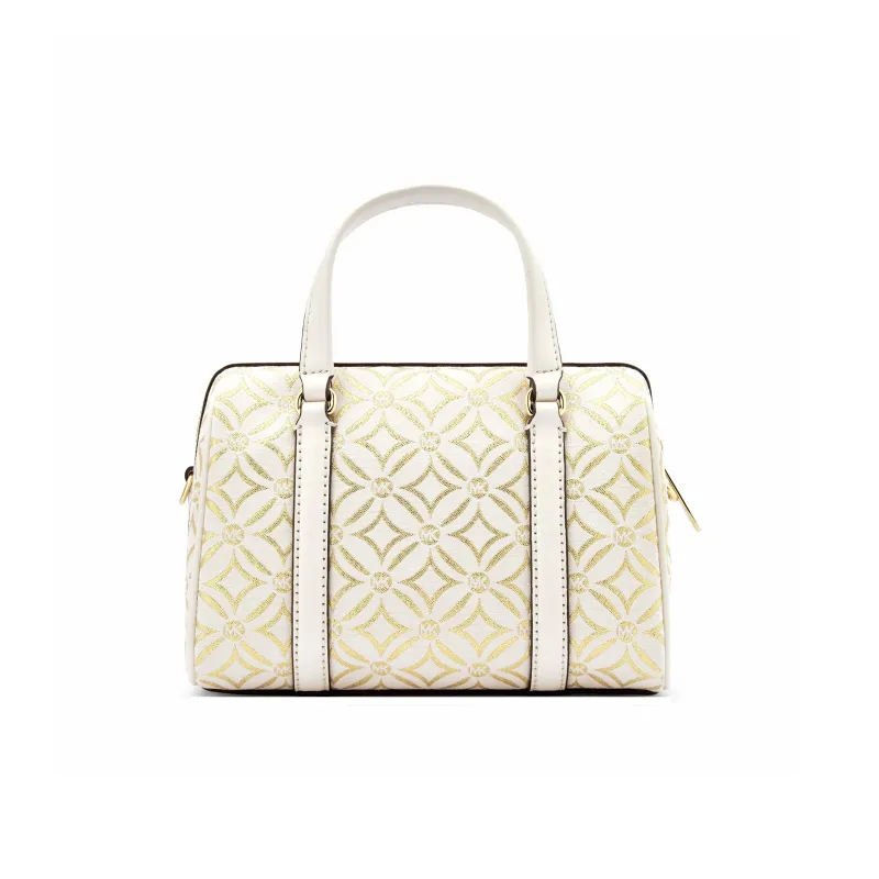 MICHAEL KORS Travel Fabric Handbag, Shoulder Bag, Crossbody Bag Trumpets Women's Milk White & Gold-1